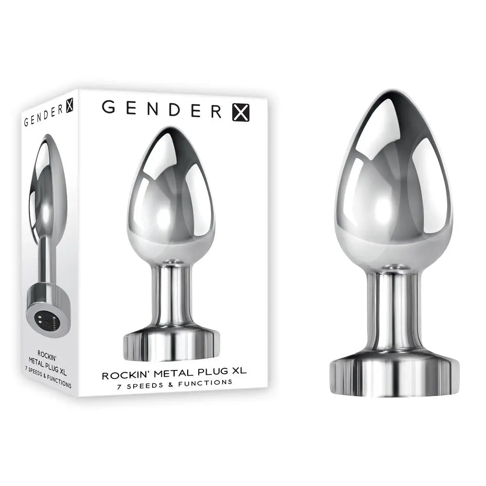 Shop affordable quality Gender X ROCKIN METAL PLUG XL - 10.5 cm USB Rechargeable Vibrating XL Butt Plug - Discreet Intimate Essentials - ANAL TOYS - Gender X