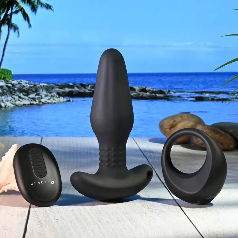Gender X TEAMWORK -  USB Rechargeable Rimming Butt Plug & Vibrating Cock Ring Gender X Discreet Intimate Essentials.