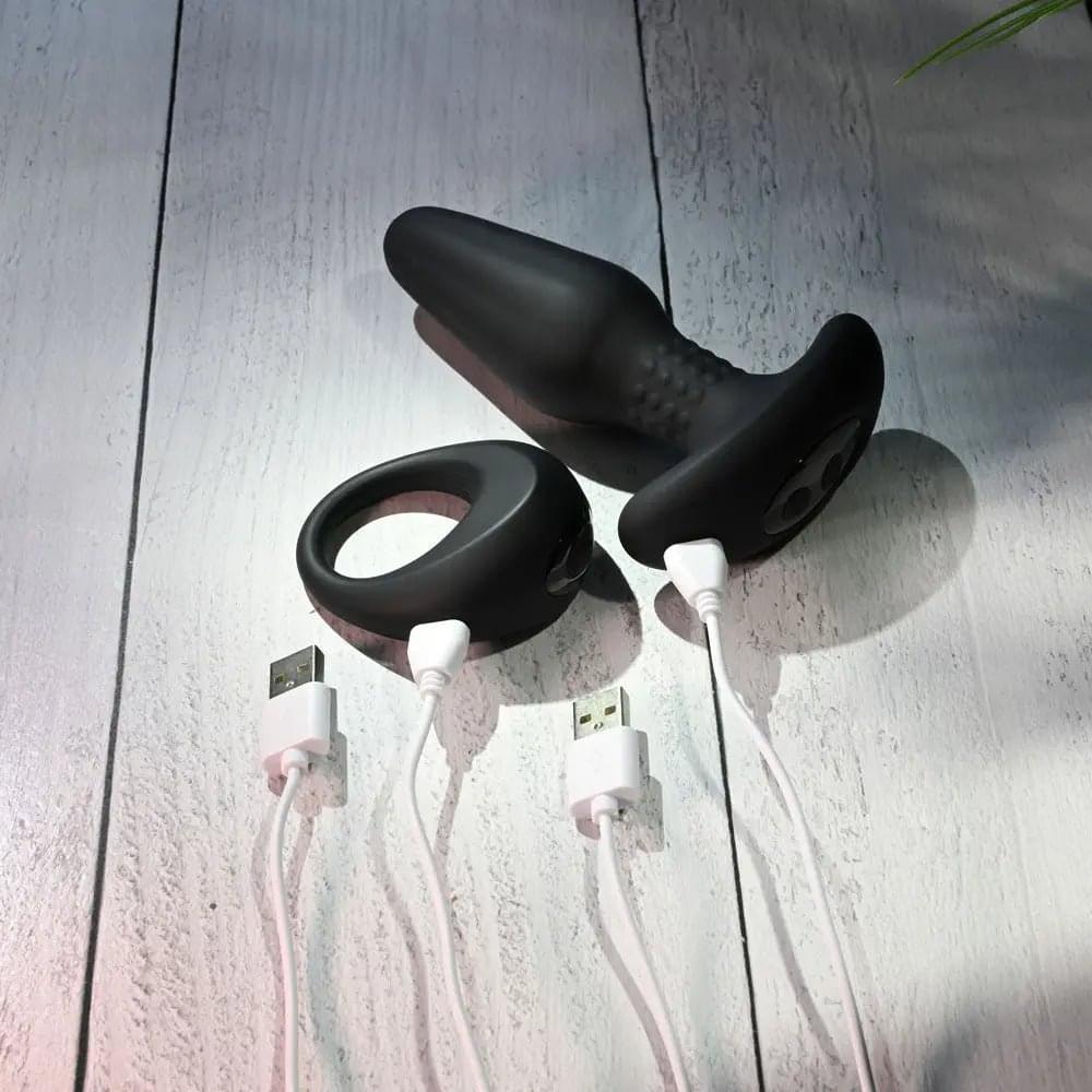 Gender X TEAMWORK -  USB Rechargeable Rimming Butt Plug & Vibrating Cock Ring Gender X Discreet Intimate Essentials.
