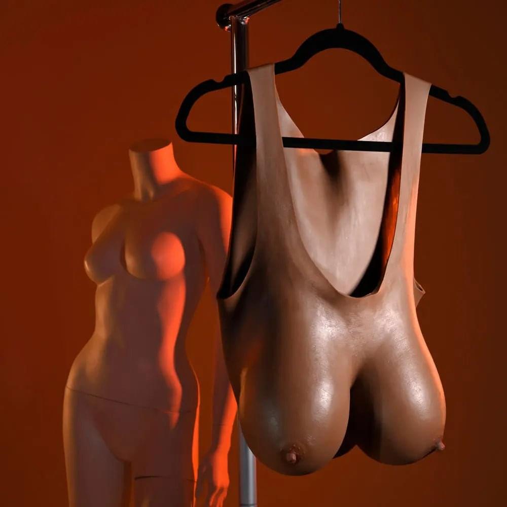 Gender X UNDERGARMENTS - PLATE E-CUP - Dark -  Wearable Breasts - E-Cup Size Gender X Discreet Intimate Essentials.