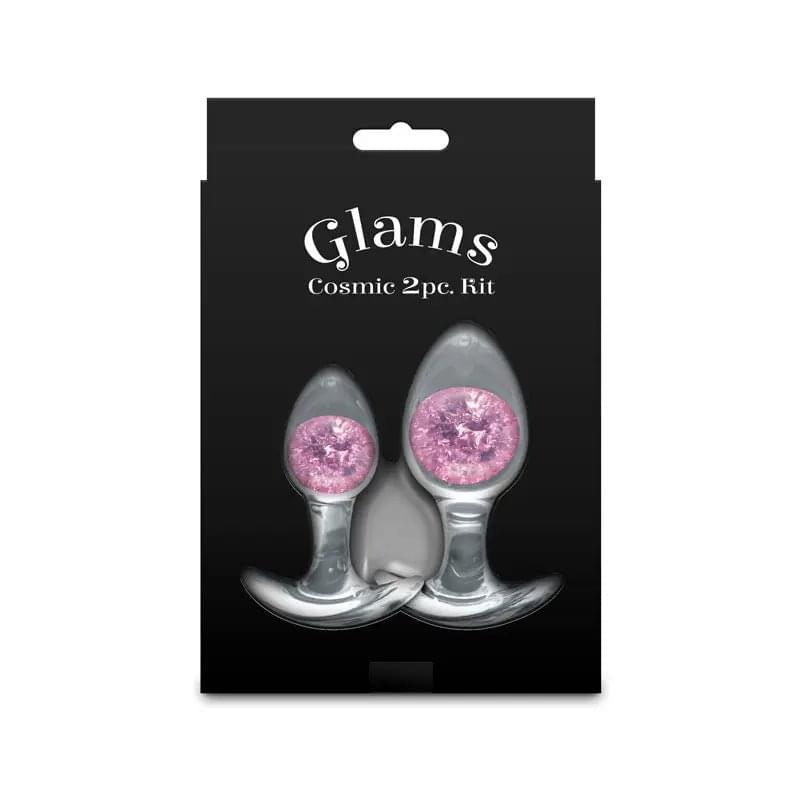 Glams Cosmic 2pc Kit -  - Clear/ Butt Plugs - Set of 2 Sizes NS Novelties Discreet Intimate Essentials.