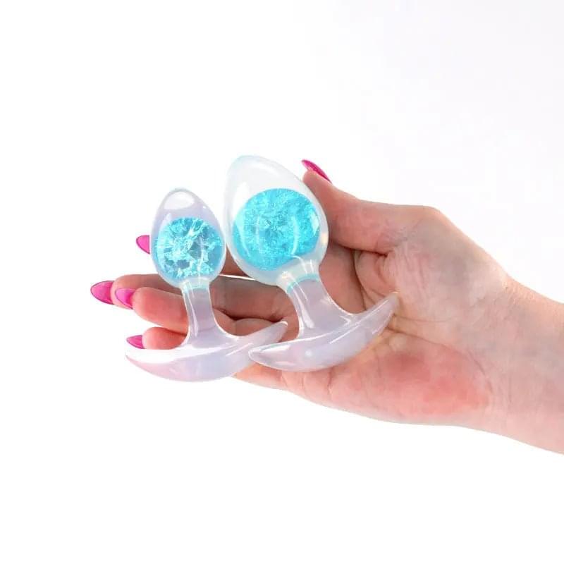 Glams Cosmic 2pc Kit -  - Clear/ Butt Plugs - Set of 2 Sizes NS Novelties Discreet Intimate Essentials.