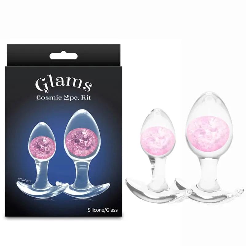 Glams Cosmic 2pc Kit -  - Clear/ Butt Plugs - Set of 2 Sizes NS Novelties Discreet Intimate Essentials.