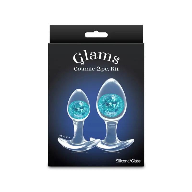 Glams Cosmic 2pc Kit -  - Clear/ Butt Plugs - Set of 2 Sizes NS Novelties Discreet Intimate Essentials.