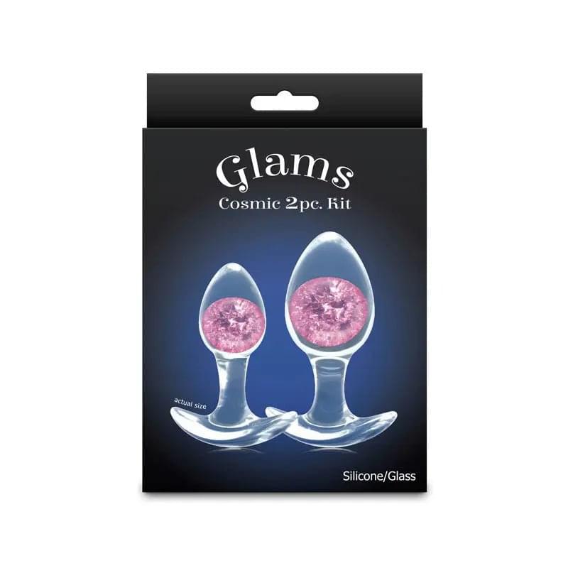 Glams Cosmic 2pc Kit -  - Clear/ Butt Plugs - Set of 2 Sizes NS Novelties Discreet Intimate Essentials.