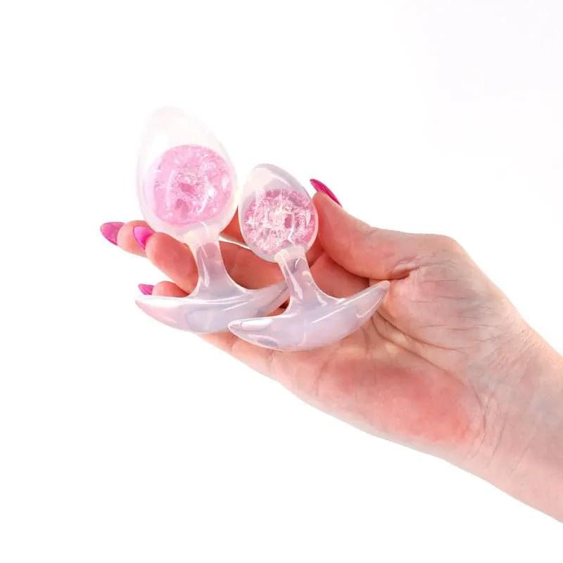 Glams Cosmic 2pc Kit -  - Clear/ Butt Plugs - Set of 2 Sizes NS Novelties Discreet Intimate Essentials.