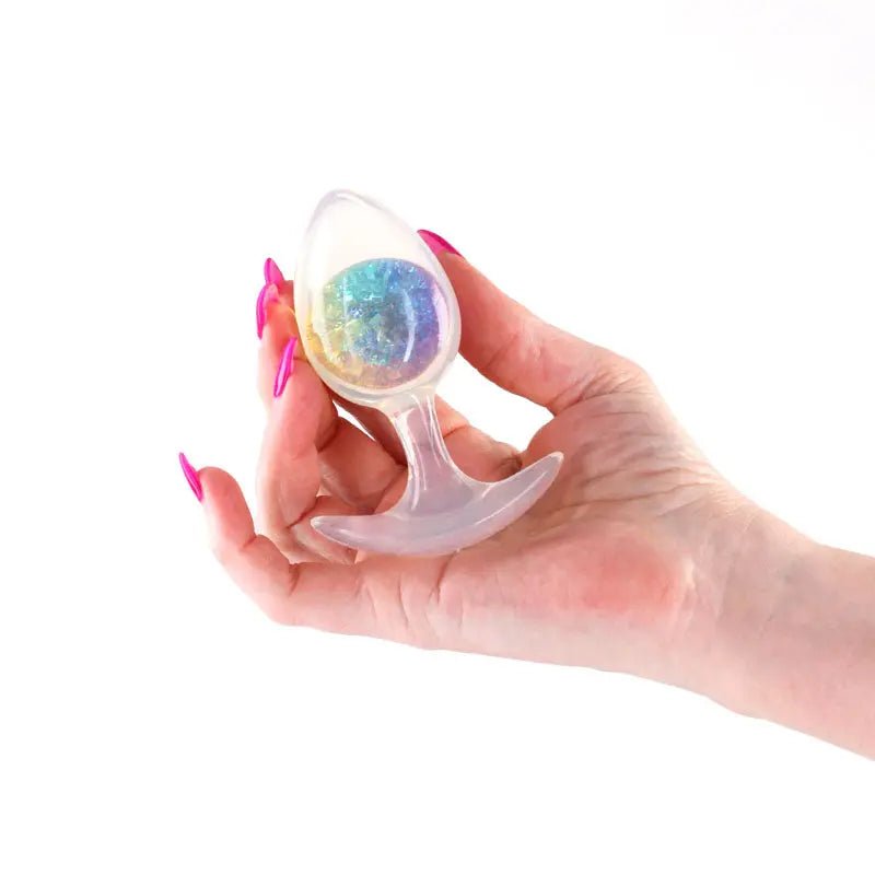 Shop affordable quality Glams Cosmic - Medium - Rainbow - Clear/Rainbow 9.5 cm Small Butt Plug - Discreet Intimate Essentials - ANAL TOYS - NS Novelties
