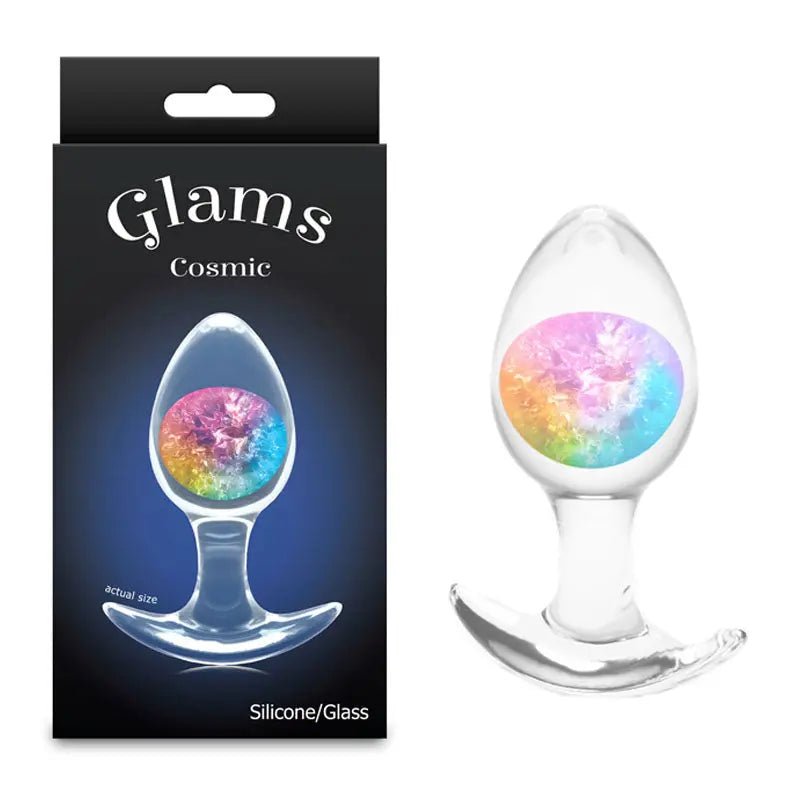 Shop affordable quality Glams Cosmic - Medium - Rainbow - Clear/Rainbow 9.5 cm Small Butt Plug - Discreet Intimate Essentials - ANAL TOYS - NS Novelties