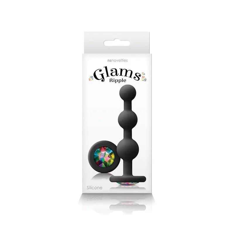 Glams Ripple - Rainbow Gem -  -  11.4 cm Butt Plug with Rainbow Gem Base NS Novelties Discreet Intimate Essentials.