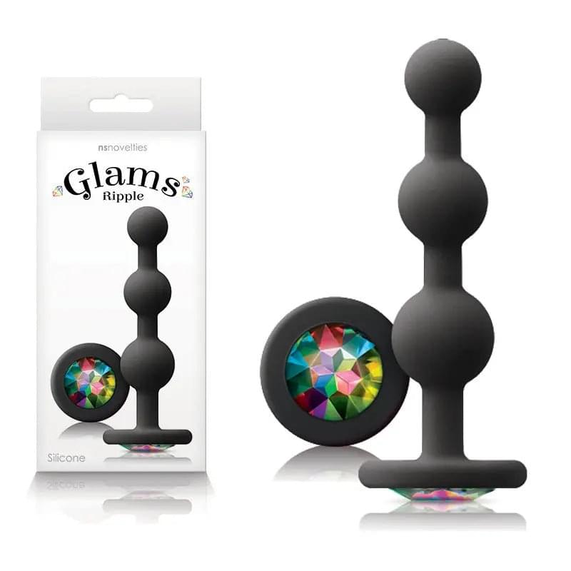 Glams Ripple - Rainbow Gem -  -  11.4 cm Butt Plug with Rainbow Gem Base NS Novelties Discreet Intimate Essentials.