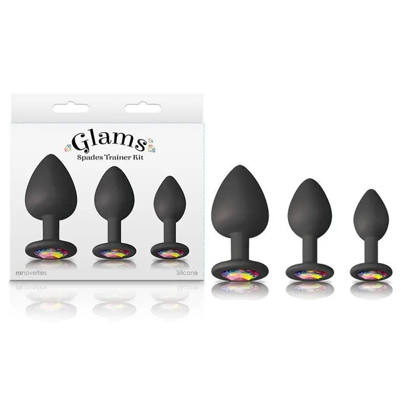 Glams Spades Trainer Kit -  Butt Plugs with Gems - Set of 3 Sizes NS Novelties Discreet Intimate Essentials.