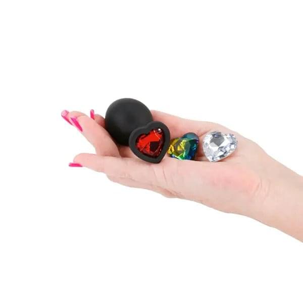 Glams Xchange Heart - Medium -  Medium Butt Plug with Interchangeable Heart Gems NS Novelties Discreet Intimate Essentials.