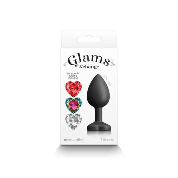 Glams Xchange Heart - Small -  Small Butt Plug with Interchangeable Heart Gems NS Novelties Discreet Intimate Essentials.