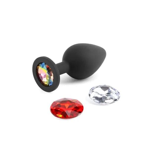 Glams Xchange Round - Medium -  Medium Butt Plug with Interchangeable Round Gems NS Novelties Discreet Intimate Essentials.