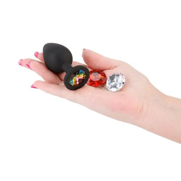 Glams Xchange Round - Medium -  Medium Butt Plug with Interchangeable Round Gems NS Novelties Discreet Intimate Essentials.