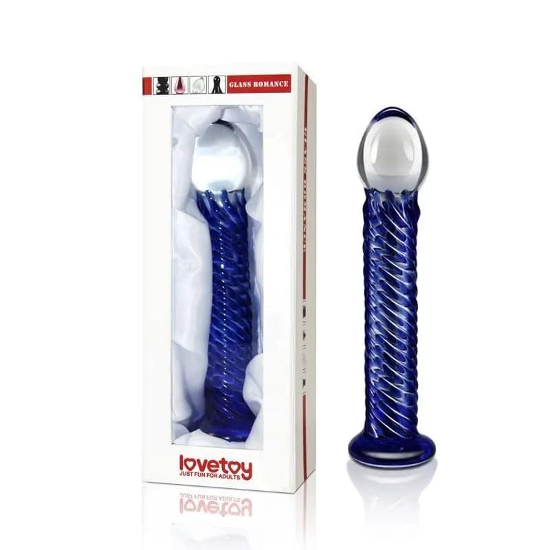 Glass Romance 7 Blue 7.5in Glass Romance Discreet Intimate Essentials.