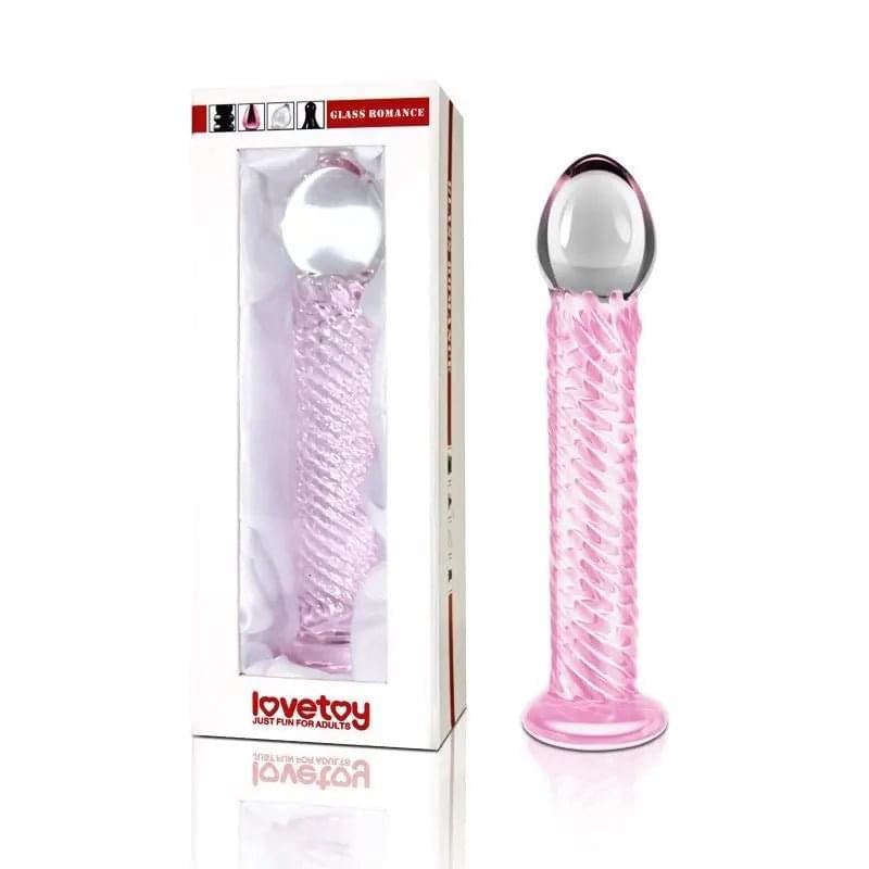 Glass Romance 7 Pink 7.5in Glass Romance Discreet Intimate Essentials.