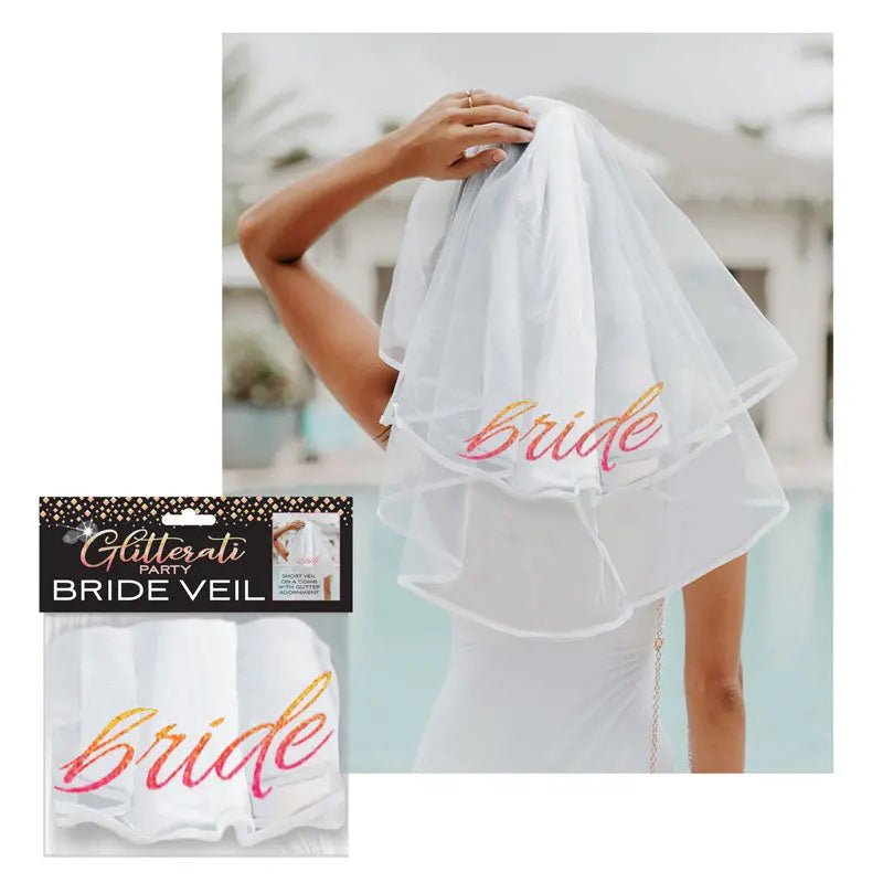 Shop affordable quality Glitterati - Bride Veil - Hens Party Novelty Veil - Discreet Intimate Essentials - NOVELTIES - Little Genie