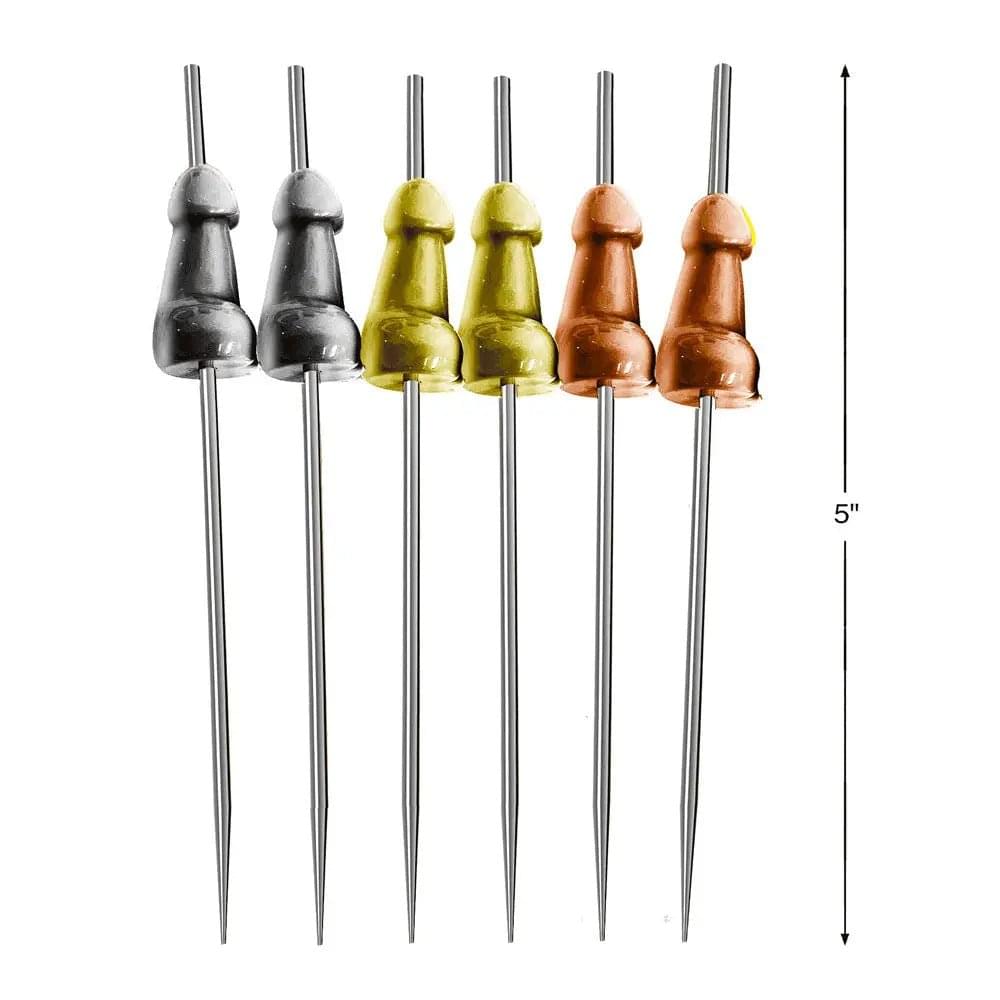 Glitterati Hors d'Oeuvre Picks - 6 Pack - Stainless Steel 18 cm Food Picks - Set of 6 Little Genie Discreet Intimate Essentials.