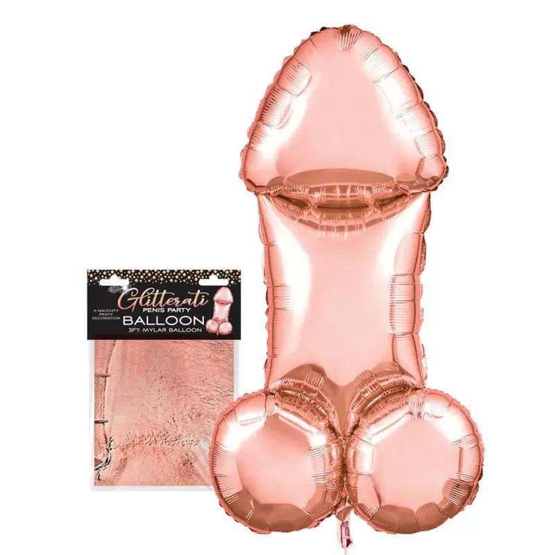 Glitterati - Penis Party Balloon 90cm Mylar -  90 cm Novelty Balloon Little Genie Discreet Intimate Essentials.