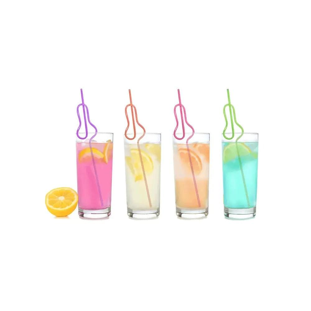 Glitterati Penis Silly Straws -  Hen's Party Straws - 8 Pack Little Genie Discreet Intimate Essentials.