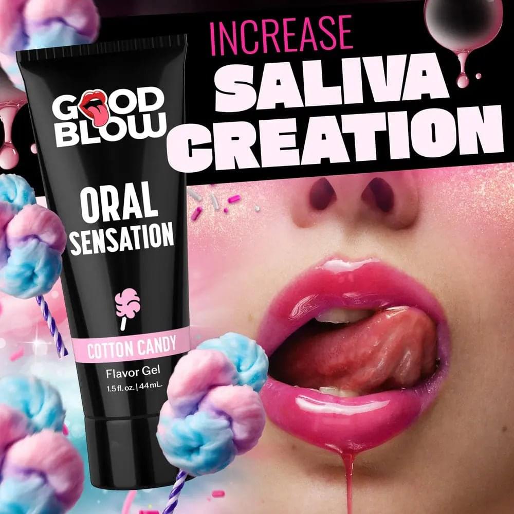 Good Blow Oral Sensation Gel - Cotton Candy - Cotton Candy Flavoured Oral Sex Gel - 44 ml Tube XR Brands Discreet Intimate Essentials.