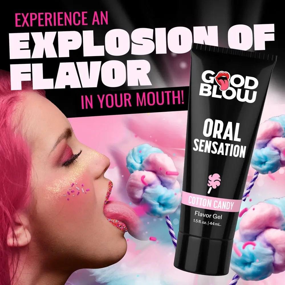 Good Blow Oral Sensation Gel - Cotton Candy - Cotton Candy Flavoured Oral Sex Gel - 44 ml Tube XR Brands Discreet Intimate Essentials.
