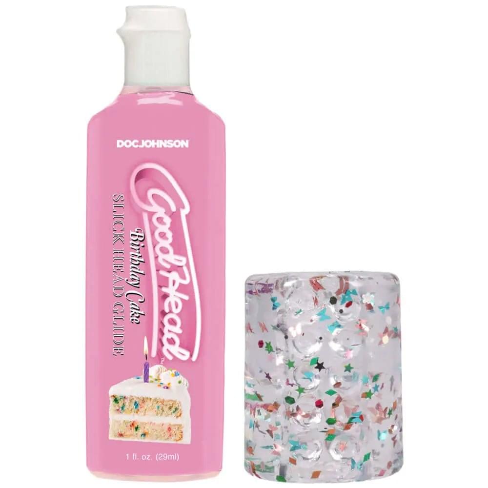 GoodHead Birthday Blowjob Kit - Birthday Cake GoodHead Glide with Helping Head Stroker Doc Johnson Discreet Intimate Essentials.