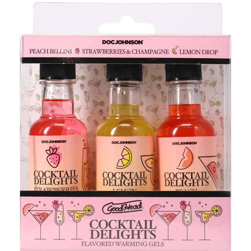 GoodHead Cocktail Delights - Flavoured Warming Oral Sex Gels - 59 ml Bottles - Set of 3 Doc Johnson Discreet Intimate Essentials.