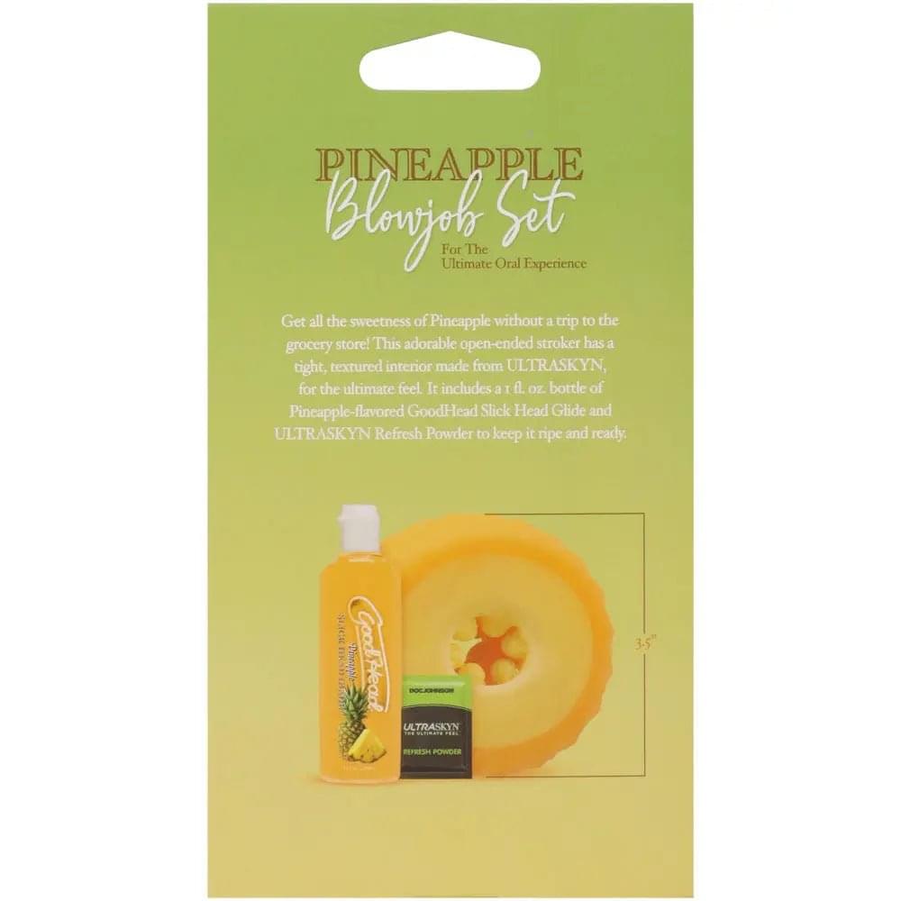 GoodHead Pineapple Blowjob Set - Pineapple Stroker with Pineapple Flavoured Lubricant 30 ml Bottle Doc Johnson Discreet Intimate Essentials.