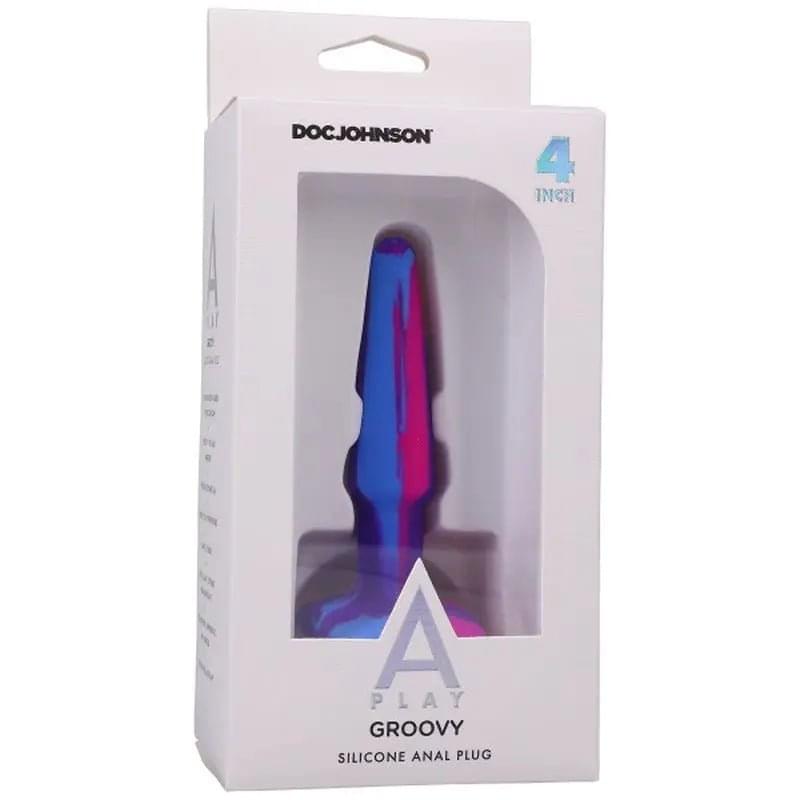 Groovy Silicone Anal Plug 4in Berry A-Play Discreet Intimate Essentials.