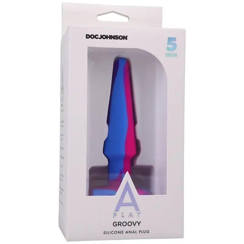 Groovy Silicone Anal Plug 5in Berry A-Play Discreet Intimate Essentials.