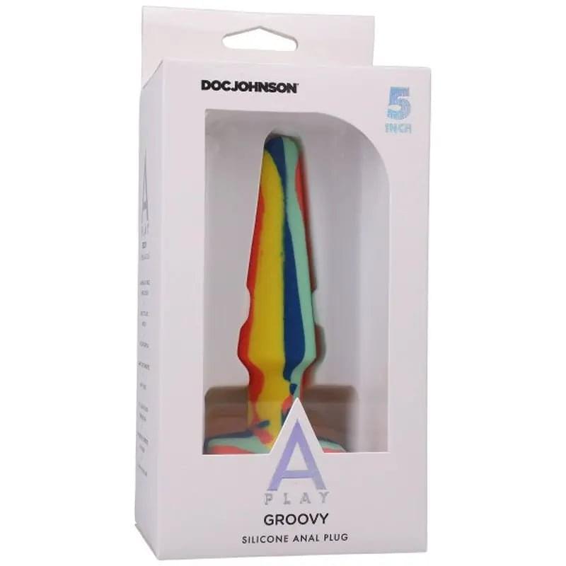 Groovy Silicone Anal Plug 5in Sunrise A-Play Discreet Intimate Essentials.
