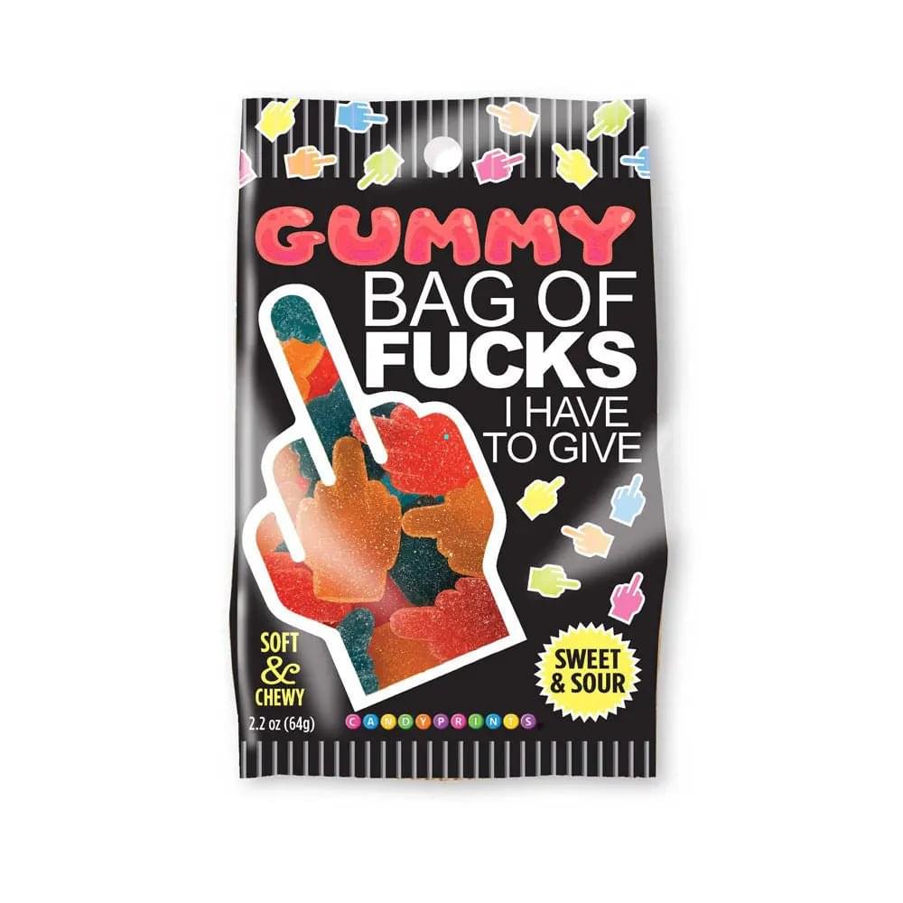 Gummy Bag Of Fucks I Have To Give - Soft & Chewy Sour Gummy Lollies - 64 gram Bag Little Genie Discreet Intimate Essentials.