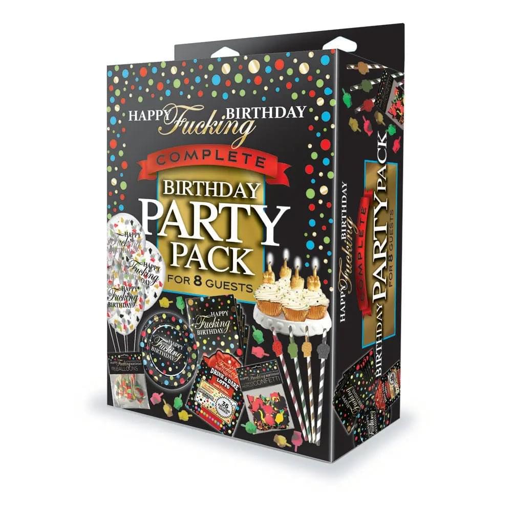 Happy F**king Birthday Complete Party Pack - Party Set for 8 People Little Genie Discreet Intimate Essentials.