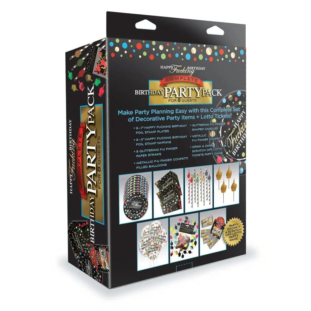 Happy F**king Birthday Complete Party Pack - Party Set for 8 People Little Genie Discreet Intimate Essentials.