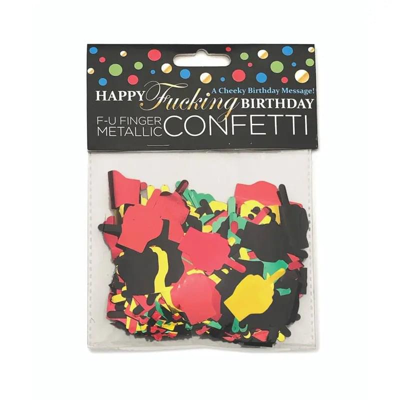 Happy Fucking Birthday FU Finger Confetti - Party Decoration Little Genie Discreet Intimate Essentials.