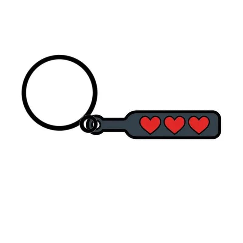 Hearts Paddle Keychain Wood Rocket Discreet Intimate Essentials.