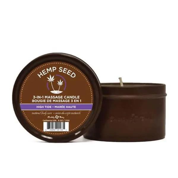 Hemp Seed 3-In-1 Massage Candle - High Tide (Coconut Lime Verbena) - 170 g Earthly Body Discreet Intimate Essentials.