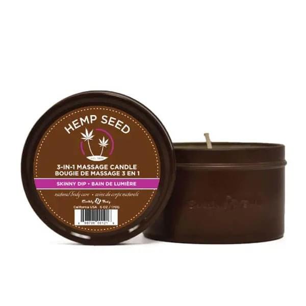 Hemp Seed 3-In-1 Massage Candle - Skinny Dip (Vanilla & Fairy Floss)- 170 g Earthly Body Discreet Intimate Essentials.