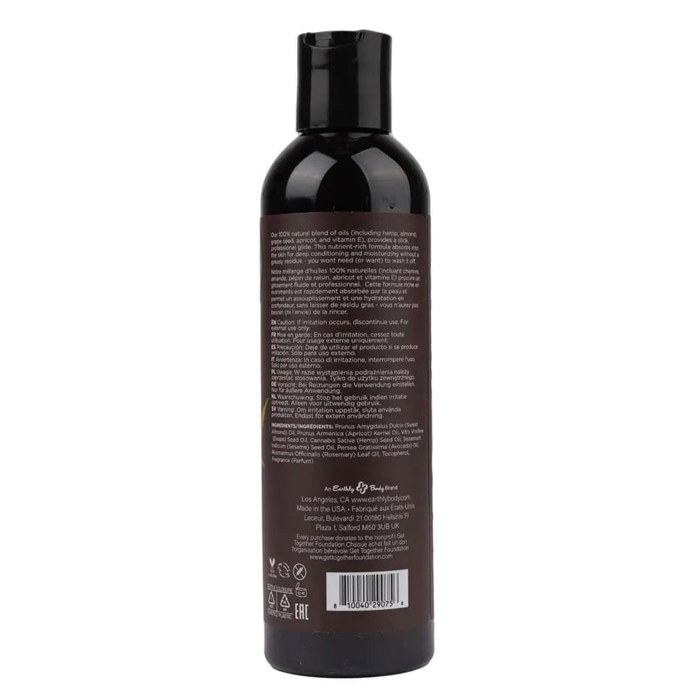 Hemp Seed Massage & Body Oil - Beach Daze (Coconut & Pineapple) Scented - 237 ml Bottle Earthly Body Discreet Intimate Essentials.