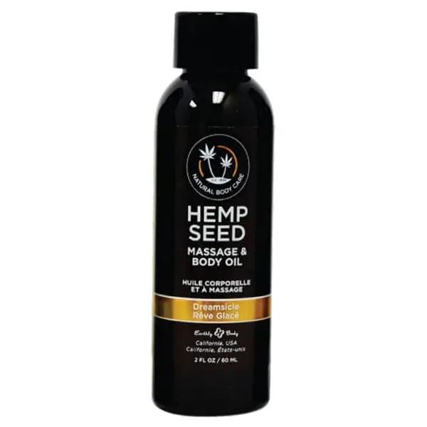 Hemp Seed Massage & Body Oil - Dreamsicle (Tangerine & Plum) Scented - 59 ml Bottle Earthly Body Discreet Intimate Essentials.