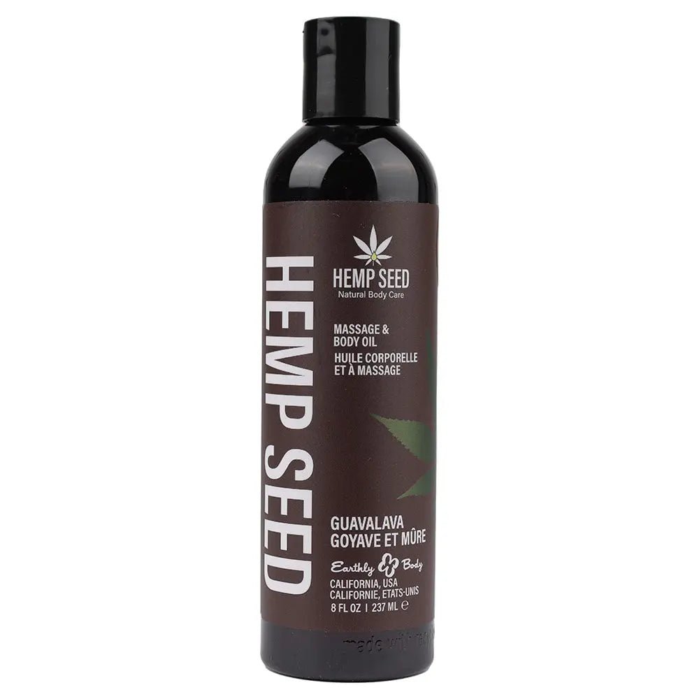 Shop affordable quality Hemp Seed Massage & Body Oil - Guavalava (Guava & Blackberry) Scented - 237 ml Bottle - Discreet Intimate Essentials - LOTIONS & LUBES - Earthly Body