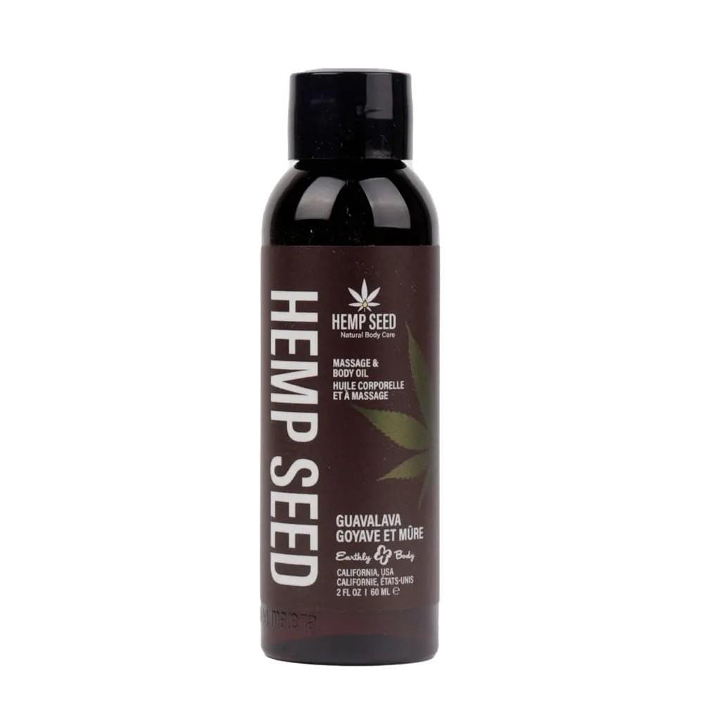 Hemp Seed Massage & Body Oil - Guavalava (Guava & Blackberry) Scented - 59 ml Bottle Earthly Body Discreet Intimate Essentials.