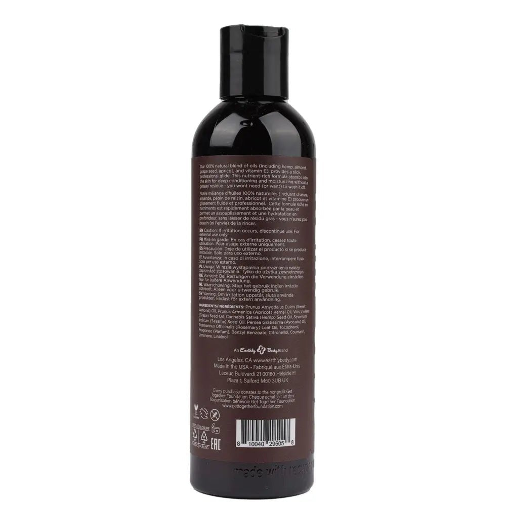 Shop affordable quality Hemp Seed Massage & Body Oil - Kashmir Musk (Brandy, Magnolia & Vanilla Musk) Scented - 237 ml - Discreet Intimate Essentials - LOTIONS & LUBES - Earthly Body