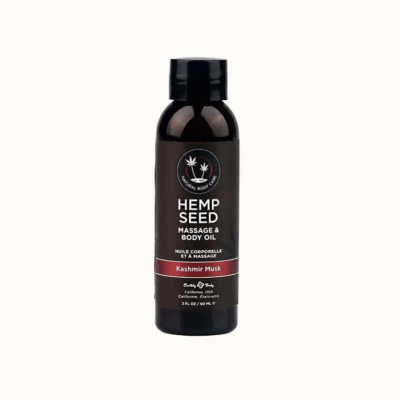 Hemp Seed Massage & Body Oil - Kashmir Musk (Brandy, Magnolia & Vanilla Musk) Scented - 59 ml Earthly Body Discreet Intimate Essentials.