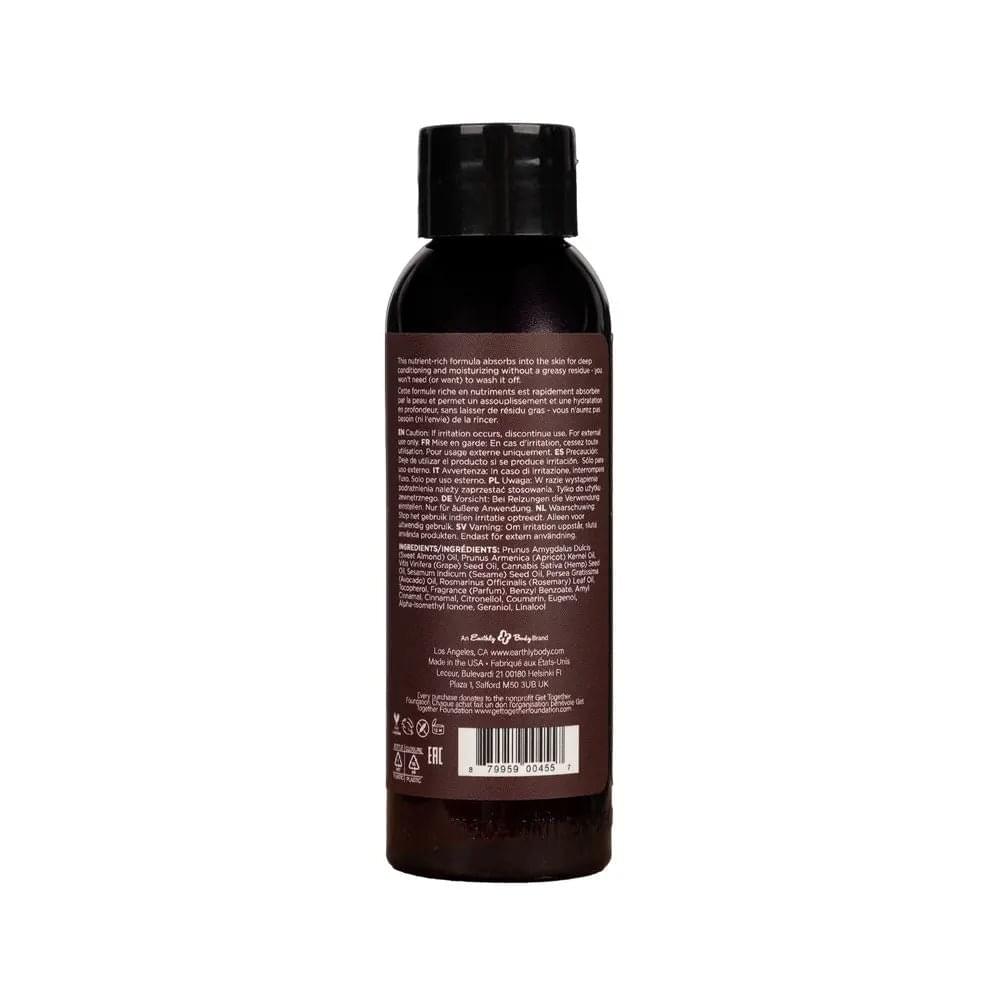 Hemp Seed Massage & Body Oil - Nag Champa (East Indian Incense) Scented - 59 ml Bottle Earthly Body Discreet Intimate Essentials.