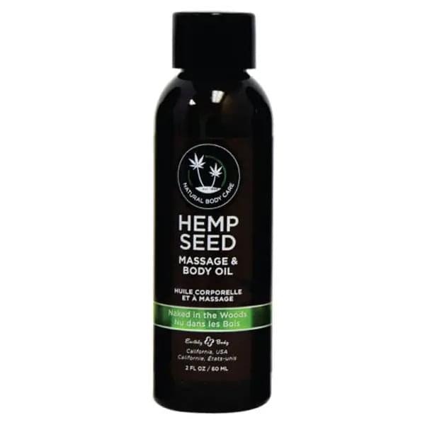 Hemp Seed Massage & Body Oil - Naked In The Woods ( Tea & Ginger) Scented - 59 ml Bottle Earthly Body Discreet Intimate Essentials.