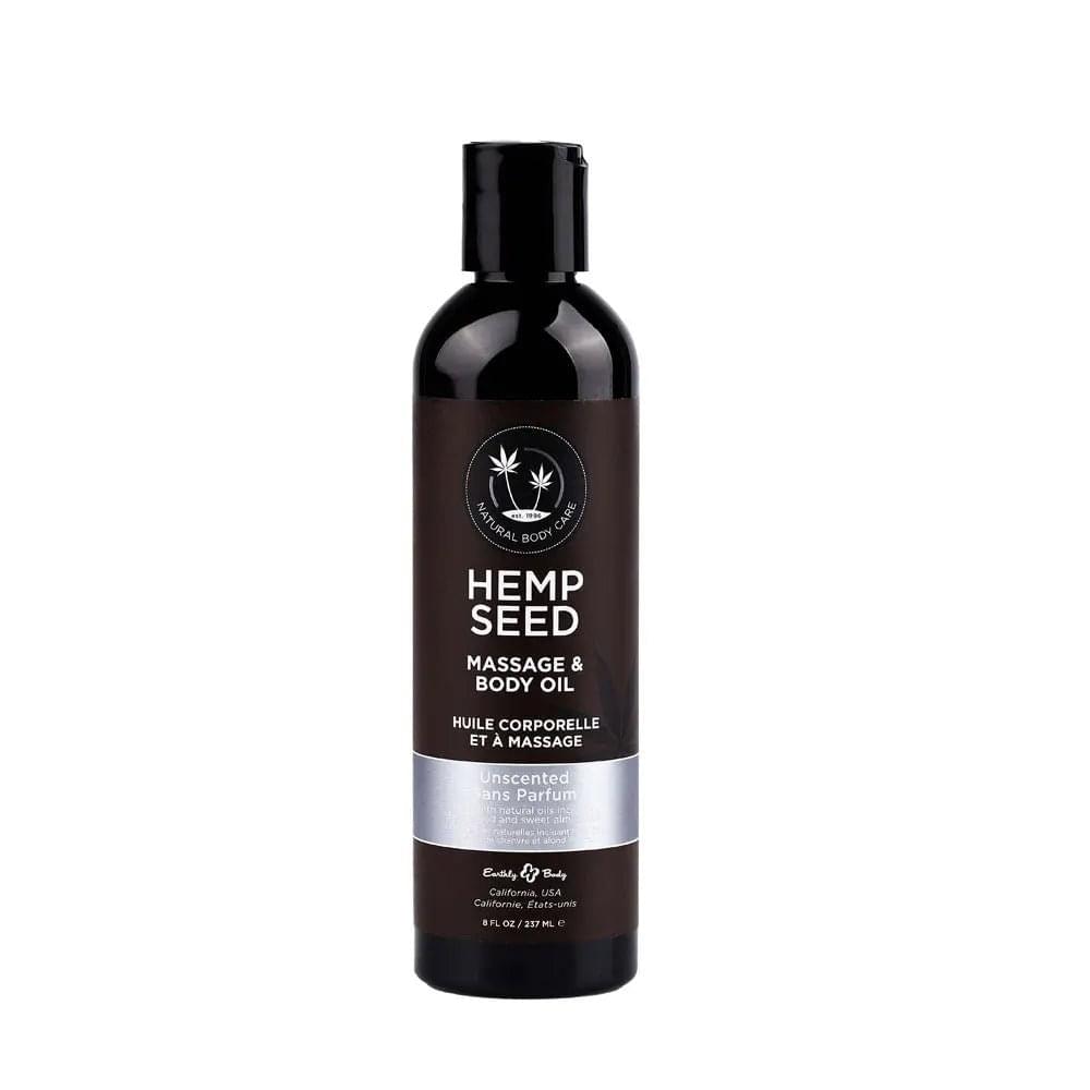 Hemp Seed Massage & Body Oil - Unscented - 237 ml Bottle Earthly Body Discreet Intimate Essentials.