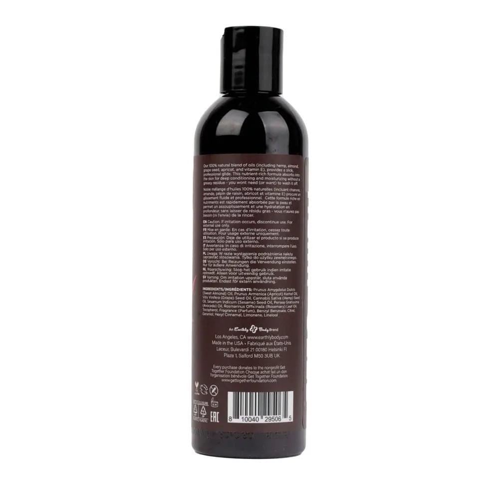 Hemp Seed Massage & Body Oil - Zen Berry Rose (Blackberry, Yellow Rose & Amber) Scented - 237 ml Earthly Body Discreet Intimate Essentials.